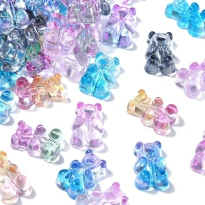  KAM9 Koraliki akrylowe MIŚ MISIE MIŚKI 16mm MIX ombre cieniowane 20szt
