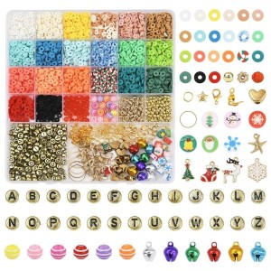 KAT1 Wielki zestaw ZIMA Świąteczny MIX koraliki boho fimo katsuki zawieszki żyłki 