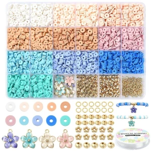 KAT4 Wielki zestaw BLUE SKY MIX koraliki boho fimo katsuki przekładki literki żyłka