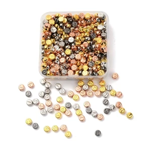 KLZ79 Koraliki literki monetki 7mm metaliczne metalizowane CCB  500szt box