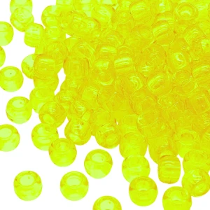 KOP75 Koraliki oponki akryl 9mm kandi pony bead żółte neon 20szt