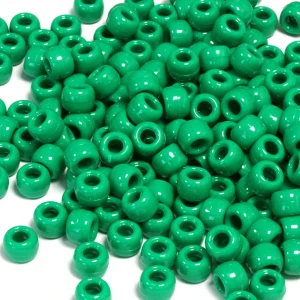 KOP76 Koraliki oponki akryl 9mm kandi pony bead ciemny zielony 20szt
