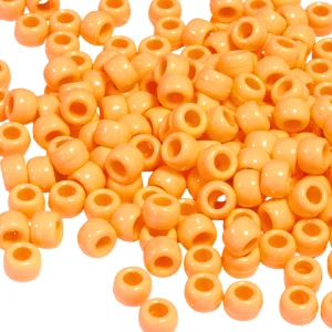 KOP77 Koraliki oponki akryl 9mm kandi pony bead pomarańczowe 20szt