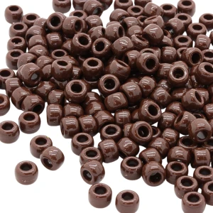 KOP79 Koraliki oponki akryl 9mm kandi pony bead brązowe 20szt