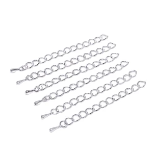 LAN5 łańcuszek łańcuszki z kropelką metalowe przedłużanie 55mm do bransoletki 10szt