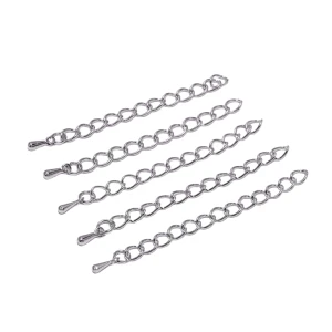 LAN6 łańcuszek łańcuszki z kropelką metalowe przedłużanie 55mm do bransoletki 10szt