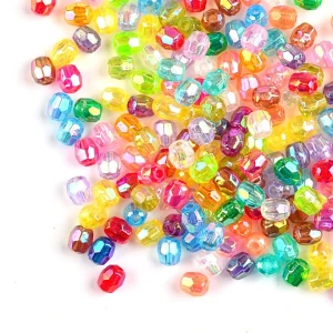 KOK87 Koraliki akryl fasetowane mini kulki MIX OPALIZUJĄCE 4mm 200szt