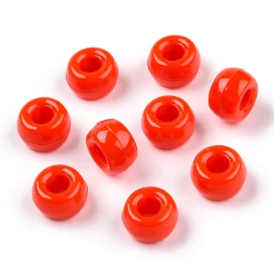 KOP97 Koraliki oponki 9mm kandi pony bead czerwone 20szt 