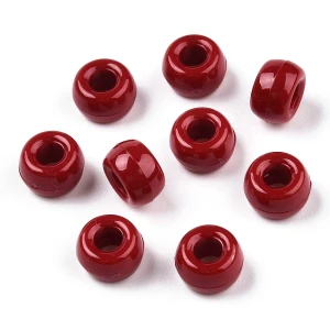 KOP99 Koraliki oponki 9mm kandi pony bead ciemne bordowe 20szt