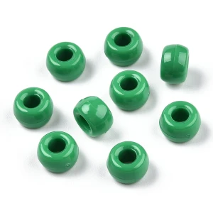 KOP100 Koraliki oponki 9mm kandi pony bead zielone 20szt 