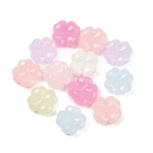 KOK143 Koraliki akrylowe koniczynka kwiatek candy 11mm MIX pastelowe 20szt