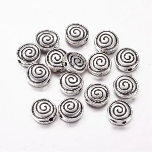 ZAW155 Zawieszki charm przekładka metalowa ślimak spirala wir 10szt