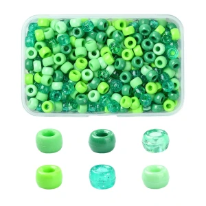 KOP104 Duży zestaw koraliki kandi oponki 9mm pony beads 480szt box zielone