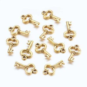 ZAW159 Zawieszki charm KLUCZYK klucz do bransoletek 10szt złoty kolor