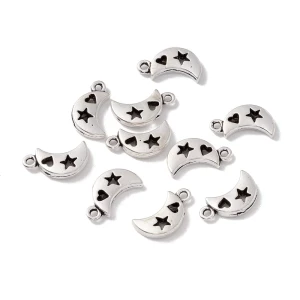 ZAW160 Zawieszki charm KSIĘŻYC gwiazdki serduszko do bransoletek 5szt