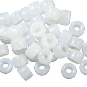 KOP115 Koraliki oponki 9mm kandi pony bead białe mleczne 20szt