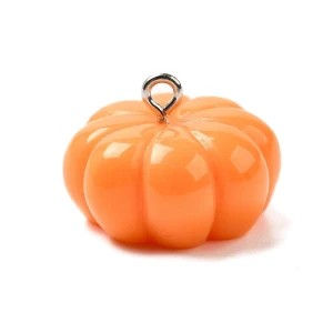 ZAW168 Zawieszka z żywicy akrylowej pomarańczowa DYNIA haloween owoc 1szt