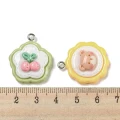 ZAW169 Zawieszki żywica kawaii króliczek MIŚ truskawka ciasteczka 5szt miks