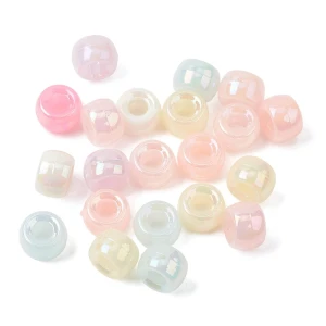 KOP116 Koraliki oponki 9mm kandi pony bead pastelowe opalizujące efekt syrenki 20szt