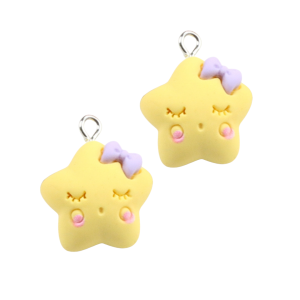 ZAW171 Zawieszka z żywicy akryl śpiąca gwiazdka GWIAZDKI 2szt 