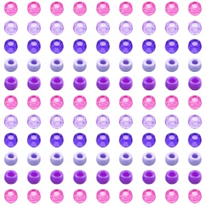 KOP118 Koraliki oponki akryl 9mm kandi pony bead fiolet miks 20szt