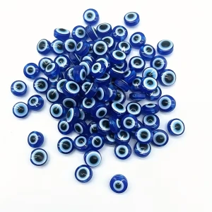 KOK155 Koraliki żywica akrylowa 8mm Oko Proroka oczka niebieskie 10szt