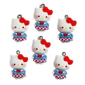 ZAW184 Zawieszka z żywicy akrylowej Hello Kitty kotek kokardka 2szt