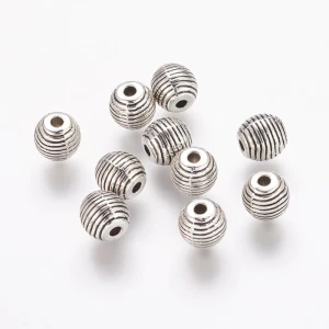 ZAW186 Zawieszki charm przekładka metalowa kulka baryłka 5szt