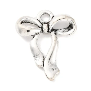 ZAW192 Zawieszki charm metalowe KOKARDKA kokarda do bransoletek 5szt