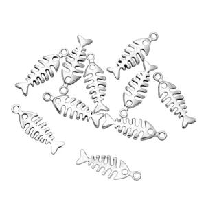 ZAW195 Zawieszki charm metalowe ryba rybka RYBKI do bransoletek 2szt