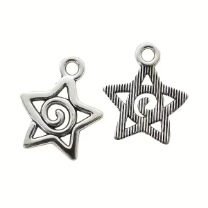 ZAW196 Zawieszki charm metalowe gwiazdka GWIAZDA ślimak do bransoletek 5szt