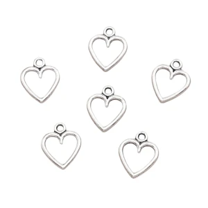ZAW197 Zawieszki charm metalowe serce SERDUSZKO puste do bransoletek 5szt