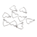 ZAW202 Zawieszki charm metalowe serce serduszko SERCA ramka 10szt