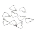 ZAW202 Zawieszki charm metalowe serce serduszko SERCA ramka 10szt