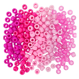 KOP119 Koraliki oponki akryl 9mm kandi pony bead różowy miks 20szt