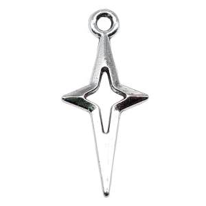 ZAW206 Zawieszki charm metalowe GWIAZDKA gwiazdki krzyżyk do bransoletek 5szt