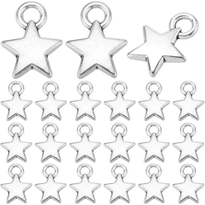 ZAW214 Zawieszki charm metalowe GWIAZDKA gwiazdki do bransoletek 10szt