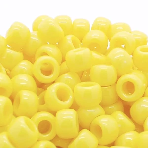 KOP122 Koraliki oponki 9mm kandi pony bead żółte jasne 20szt