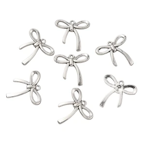 ZAW215 Zawieszki charm metalowe KOKARDKA kokarda do bransoletek 5szt