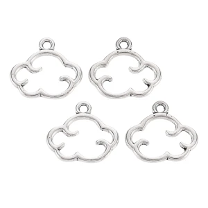 ZAW216 Zawieszki charm metalowe SKRZYDŁO chmurka obłok do bransoletek 10szt