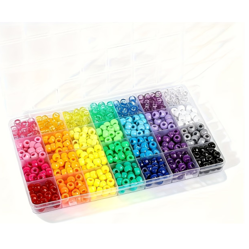 KOP124 DUŻY Zestaw koraliki kandi oponki akryl 9mm warkoczyki bransoletki pony 420szt