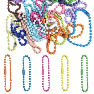 ŁK1 Łańcuszek kulkowy z zapięciem 2.5mm 10cm 20szt mix do biżuterii metek