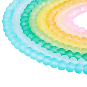 KSZ54 Koraliki szklane 6mm rondelle oponka kryształ fasetowane pastel MIX 50szt.