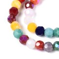 KSZ55 Koraliki szklane 4mm rondelle oponka kulki kryształ fasetowane MIX 50szt