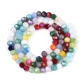 KSZ55 Koraliki szklane 4mm rondelle oponka kulki kryształ fasetowane MIX 50szt