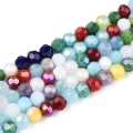 KSZ55 Koraliki szklane 4mm rondelle oponka kulki kryształ fasetowane MIX 50szt