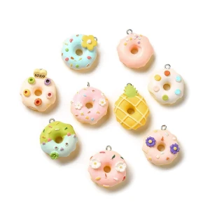 ZAW223 Zawieszka z żywicy akryl OBWARZANEK donut ciastko 3szt