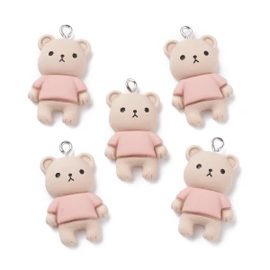 ZAW227 ZESTAW Zawieszki żywica kawaii MIŚ MISIE miśki 2szt do bransoletek
