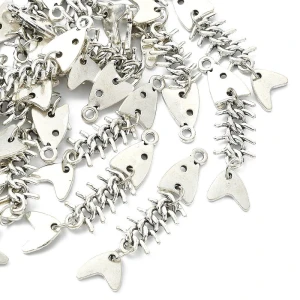 ZAW228 Zawieszki charm duże metalowe ryba rybka RYBKI ruchome 2szt