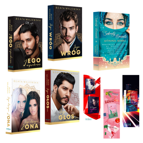 Beata Majewska Seria arabska JEGO WYSOKOŚĆ Pakiet 5 tomów z dedykacją + zakładki